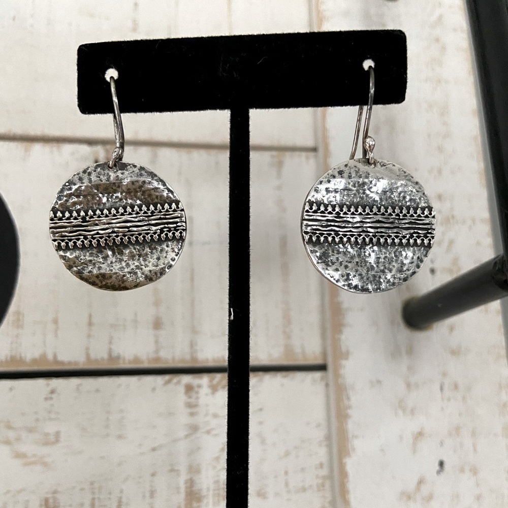 Sterling Silver disc earrings